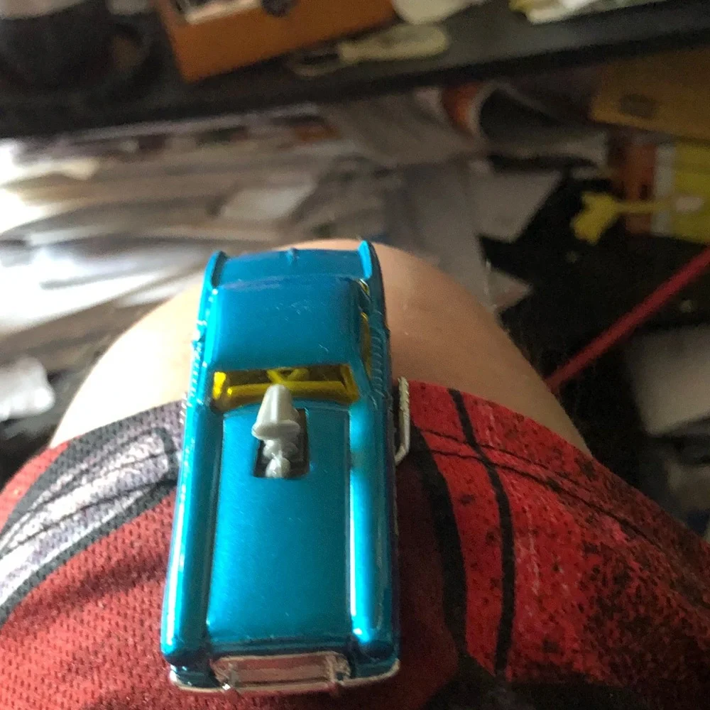 Blue Toy Muscle Car - Metallic Blue with Yellow Windshield
